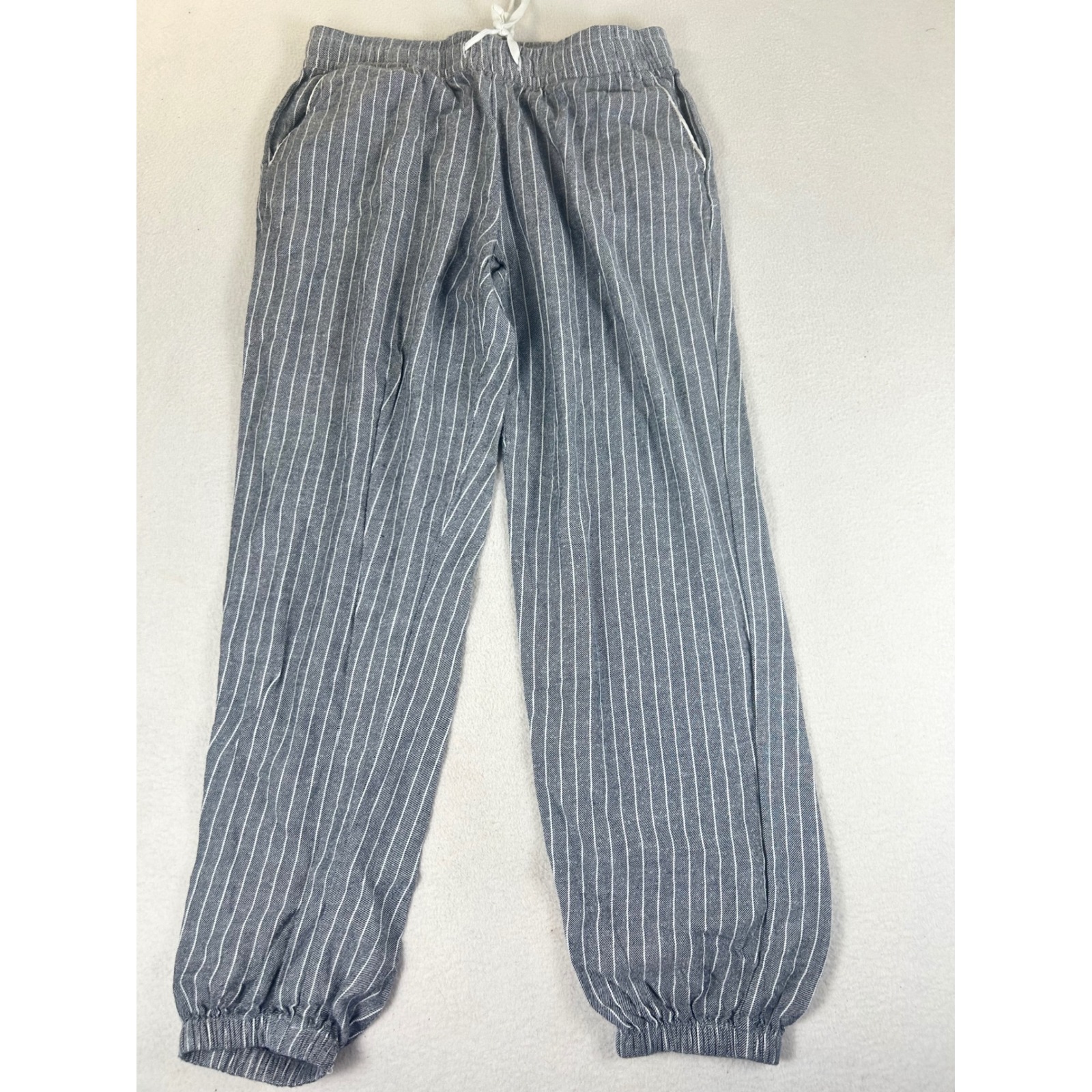 Gapbody Lounge Pants Women Xs Blue White Pinstripe Elastic Drawstring Jogger